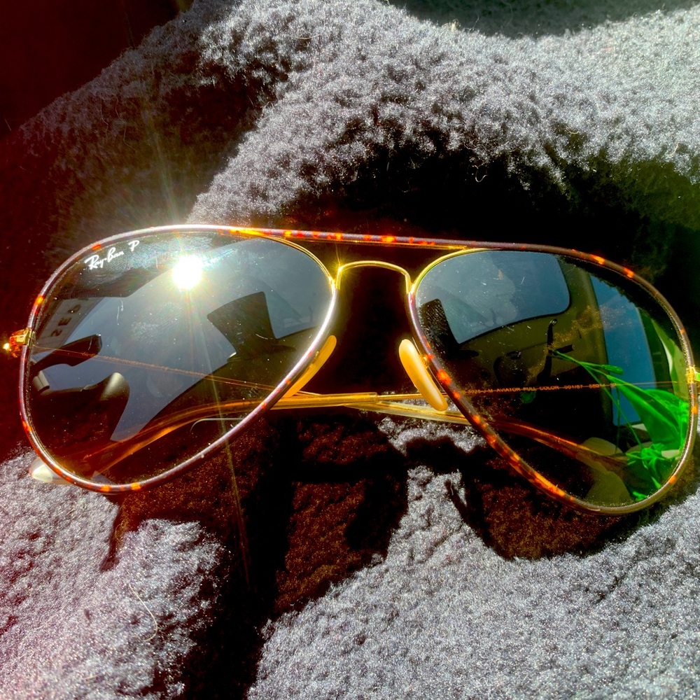 Ray Ban Polarized Aviators - Gold & Tortoise